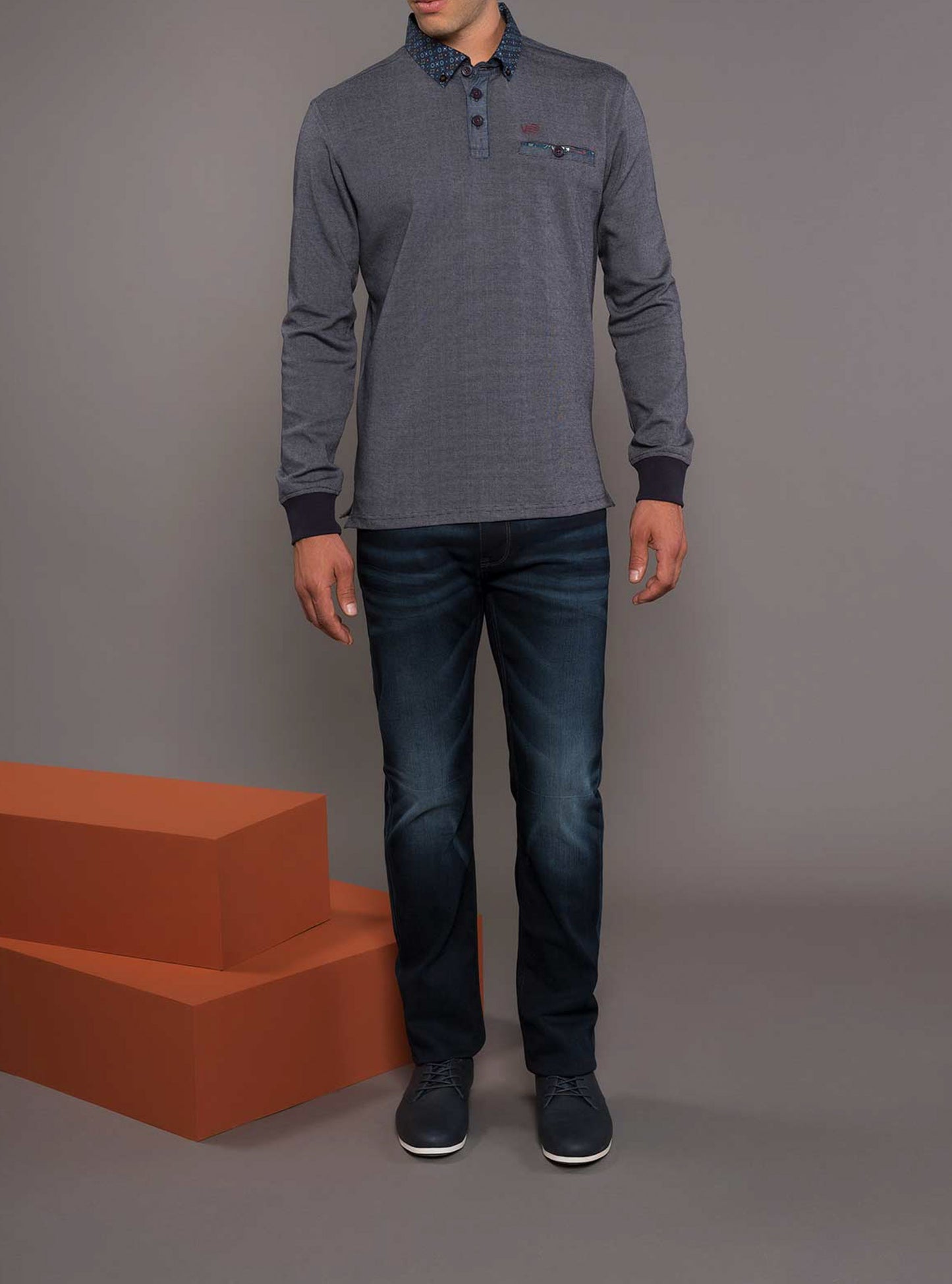 Men's long sleeve polo