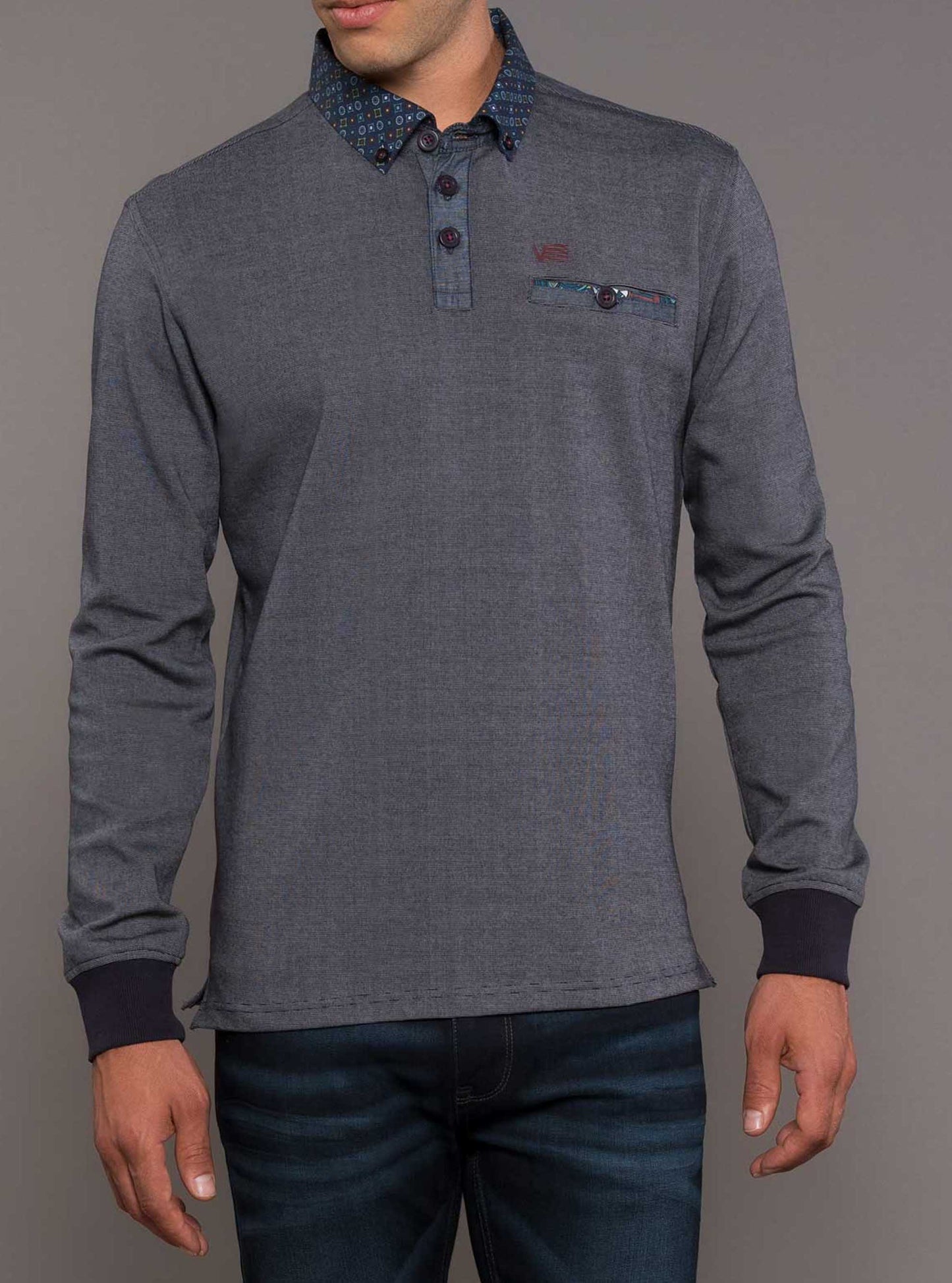 Men's long sleeve polo