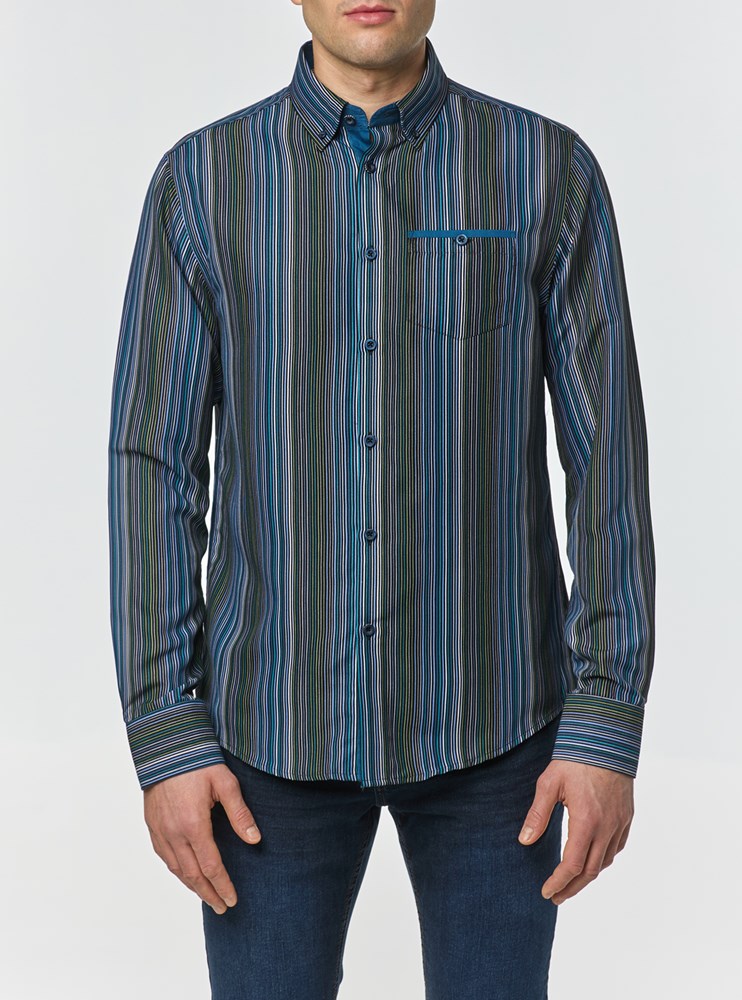 CHEMISE DÉCONTRACTÉE À MANCHES LONGUES POUR HOMMES