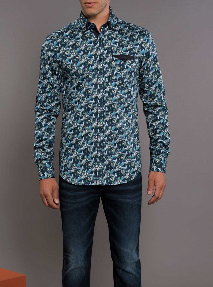 Men's casual long sleeve shirt