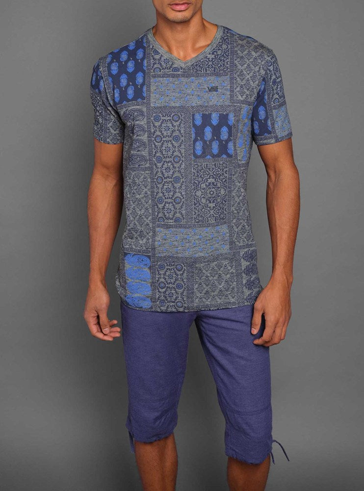 T-SHIRT MANCHES COURTES À COL EN V POUR HOMMES
