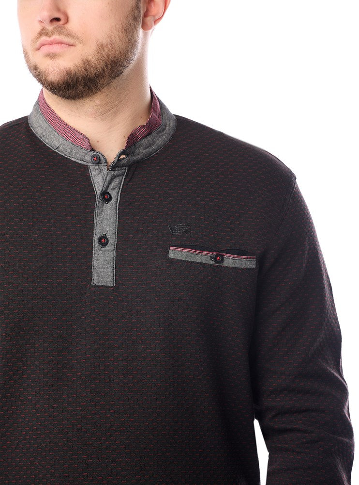 T-SHIRT À MANCHES LONGUES HENLEY POUR HOMMES