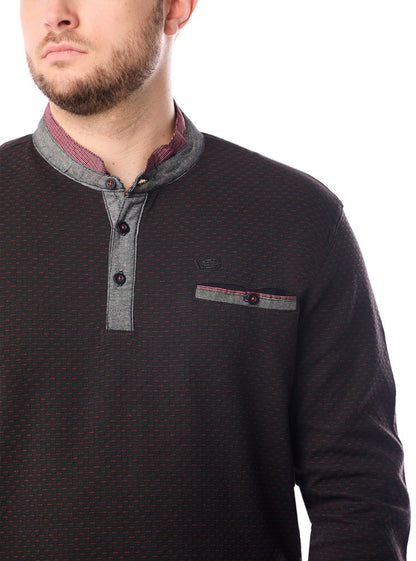 T-SHIRT À MANCHES LONGUES HENLEY POUR HOMMES
