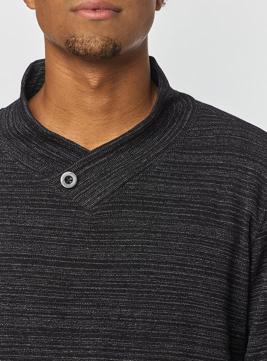 T-SHIRT MANCHES LONGUES À COL CHÂLE POUR HOMME