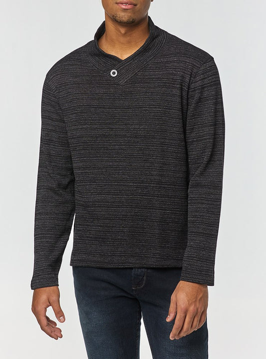 T-SHIRT MANCHES LONGUES À COL CHÂLE POUR HOMME