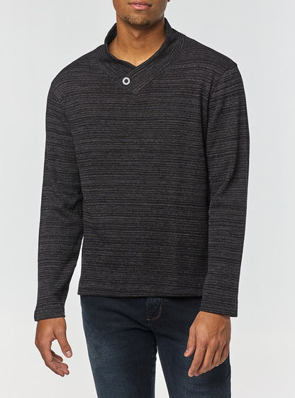 T-SHIRT MANCHES LONGUES À COL CHÂLE POUR HOMME