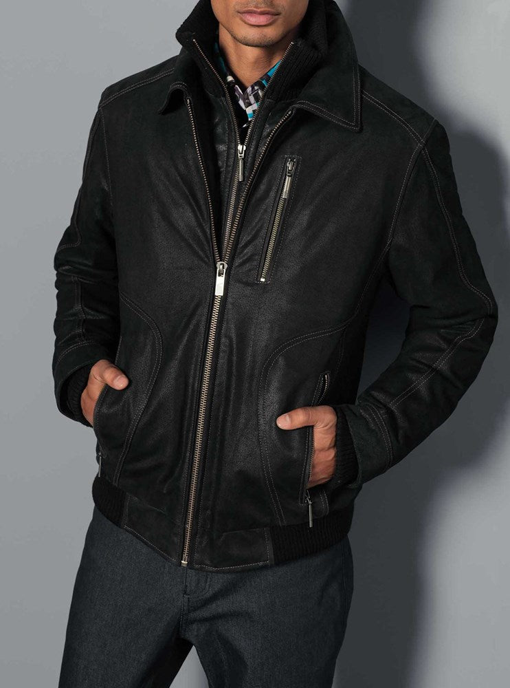 Veste en cuir pour hommes