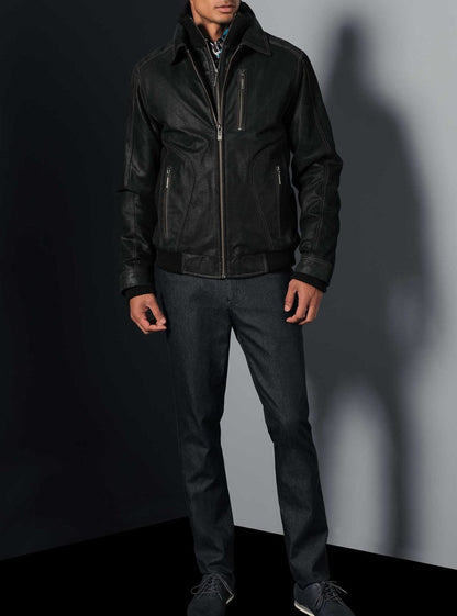 Veste en cuir pour hommes