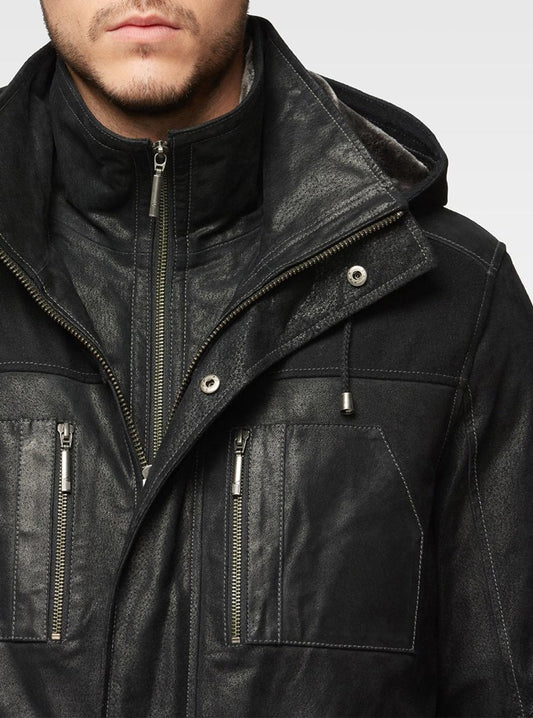 Men's leather coat
