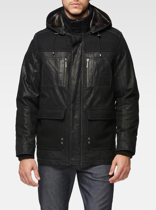 Men's leather coat