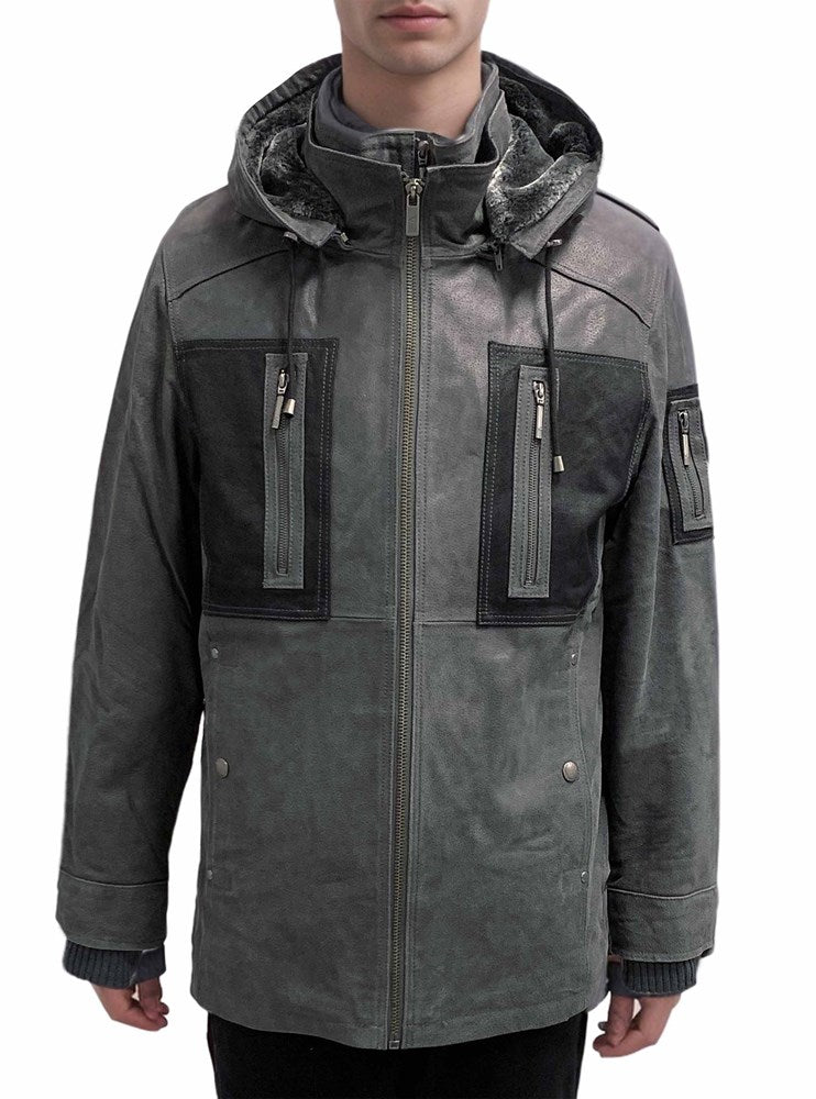 Men's leather coat